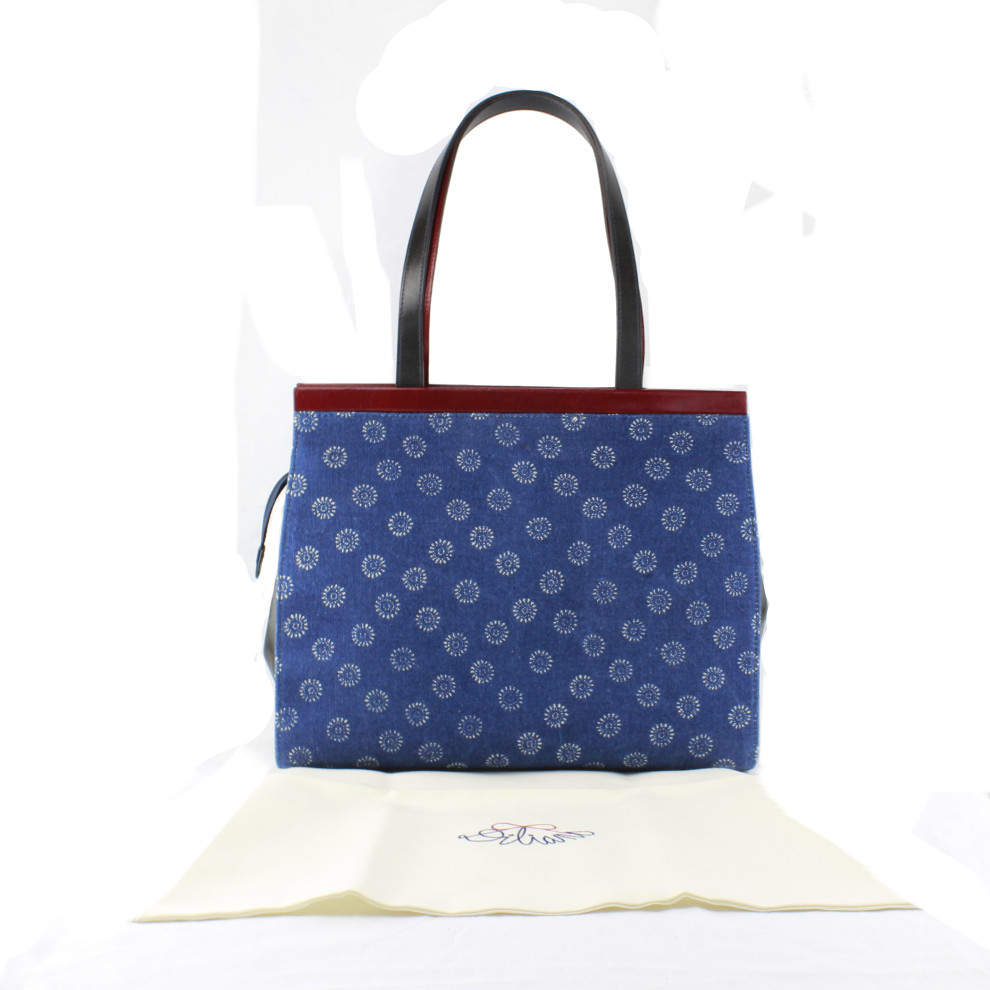 Dilians Blaudruck große Schultertasche "Angelika" W020601