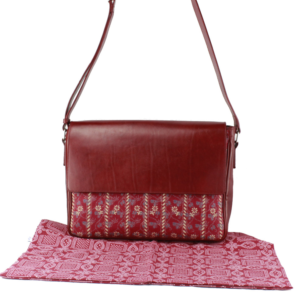 Dilians Blaudruck handbedruckte Messenger Tasche "Alex" F340502