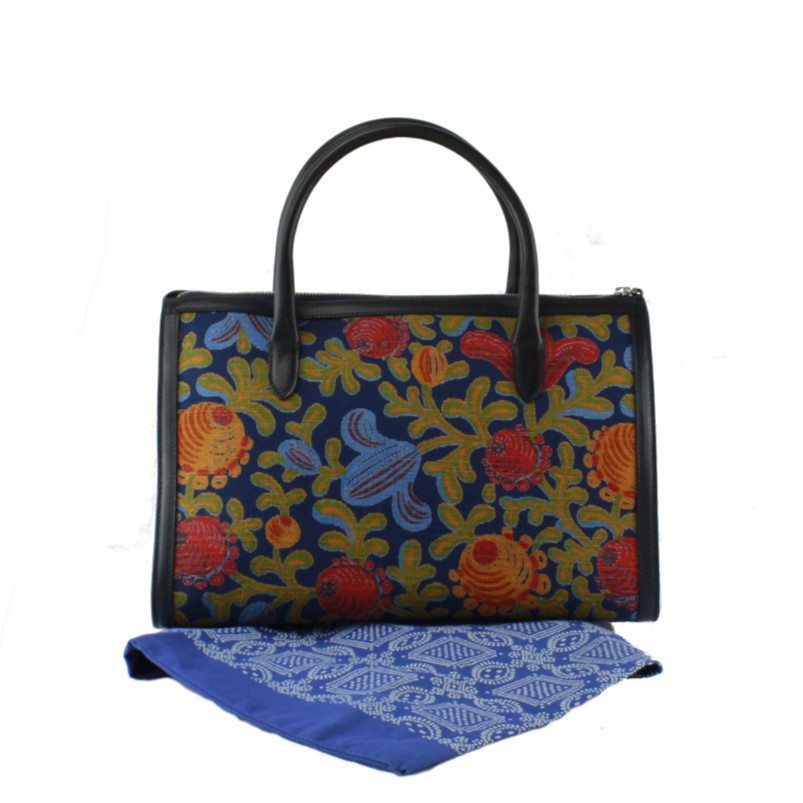 Dilians Blaudruck handbedruckte Handtasche "Avril" F040601