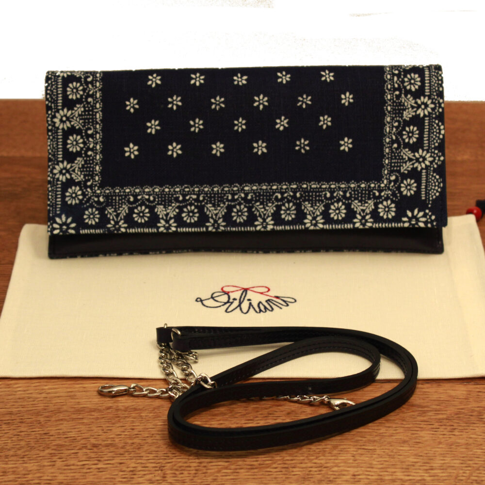 Dilians Blaudruck kleine Clutch Antje D5206