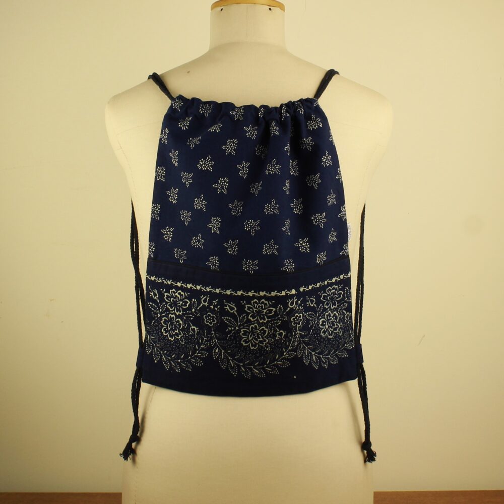 Dilians Pulsnitz Blaudruck Turnbeutel mit Bordüre P2901