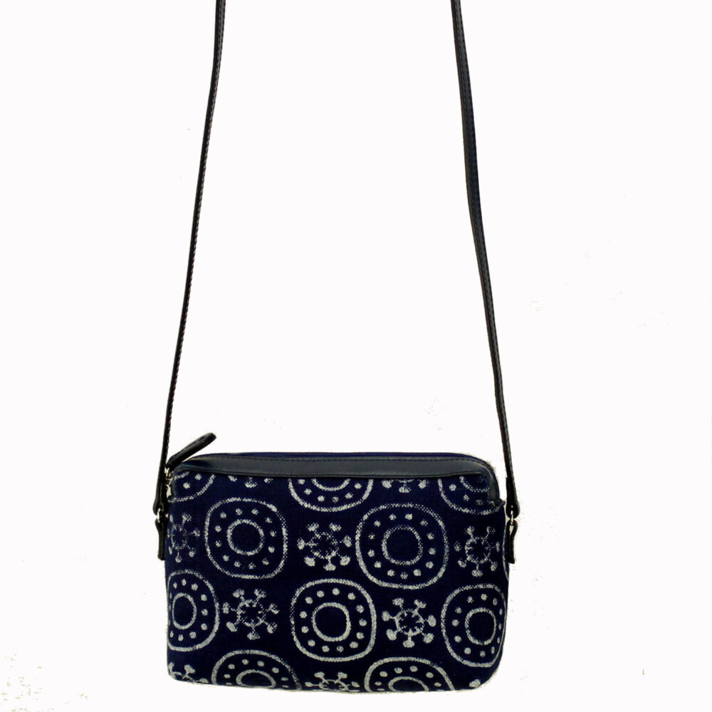 Dilians Blaudruck kleine blaue Umhängetasche "Hilary" D0306