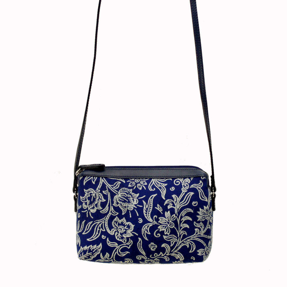 Dilians Blaudruck kleine blaue Umhängetasche "Hilary" F0506