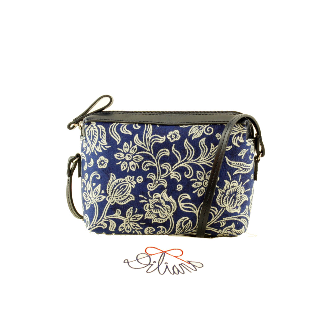 Dilians Blaudruck kleine blaue Umhängetasche "Hilary" F0506 – Bild 2