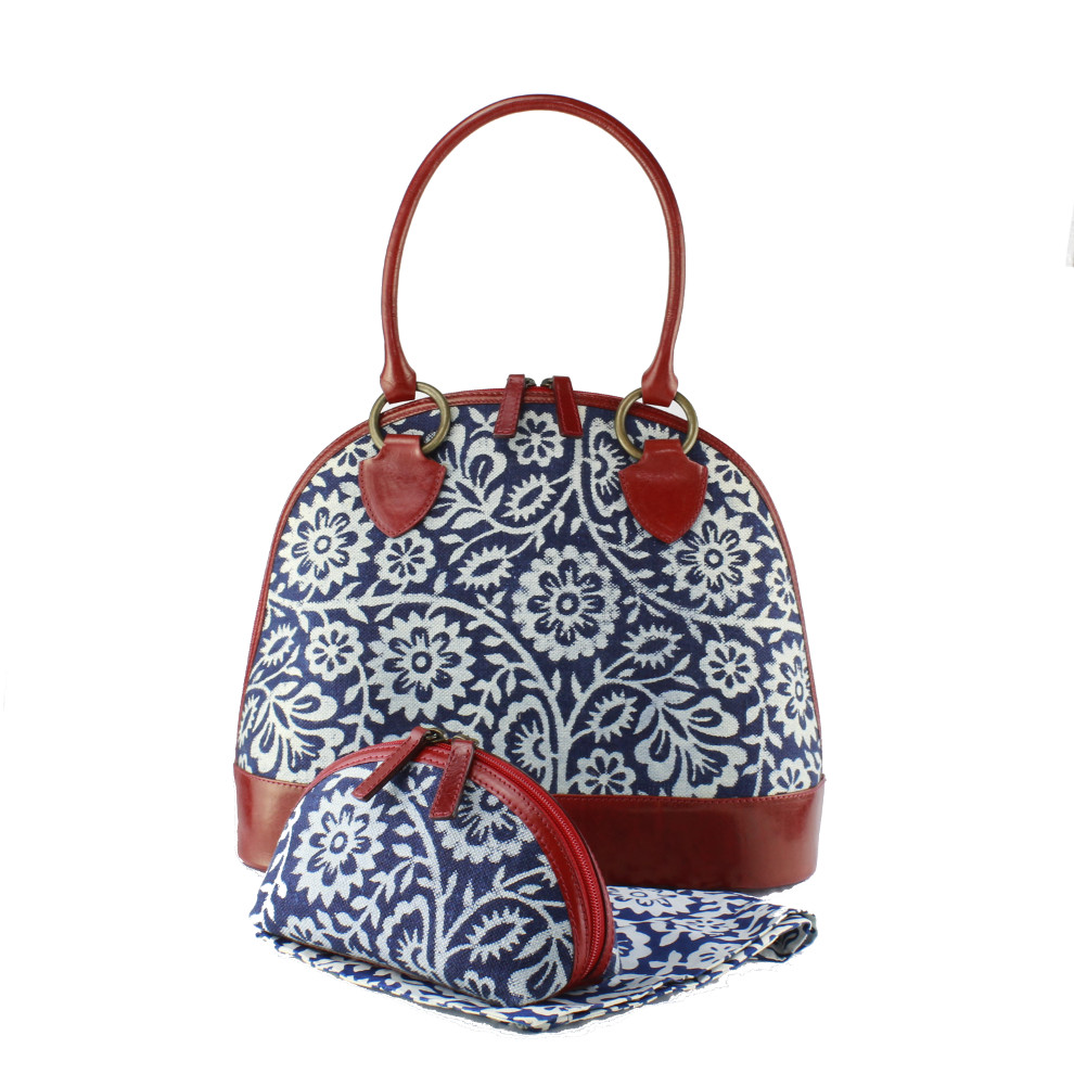 Dilians Blaudruck große Schultertasche "Jitka1" A040202