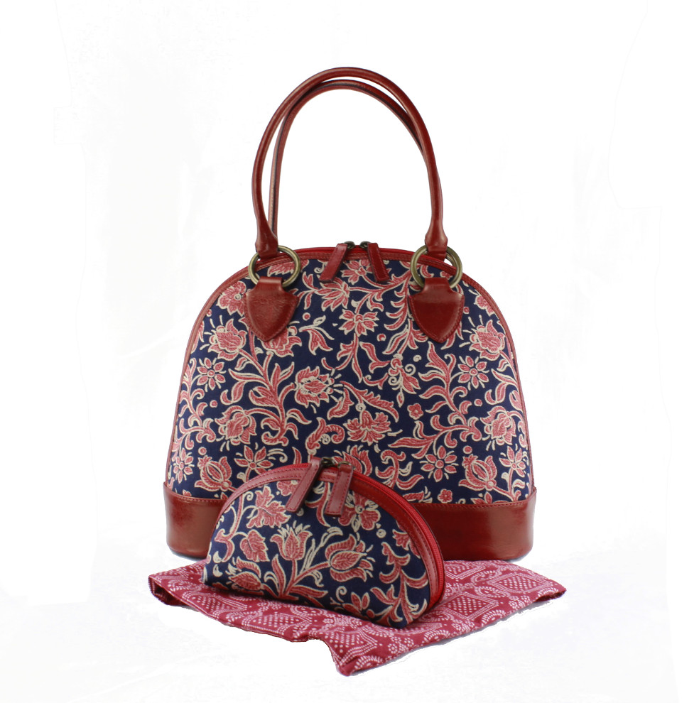 Dilians Blaudruck handbedruckte Schultertasche "Jitka1" F020203