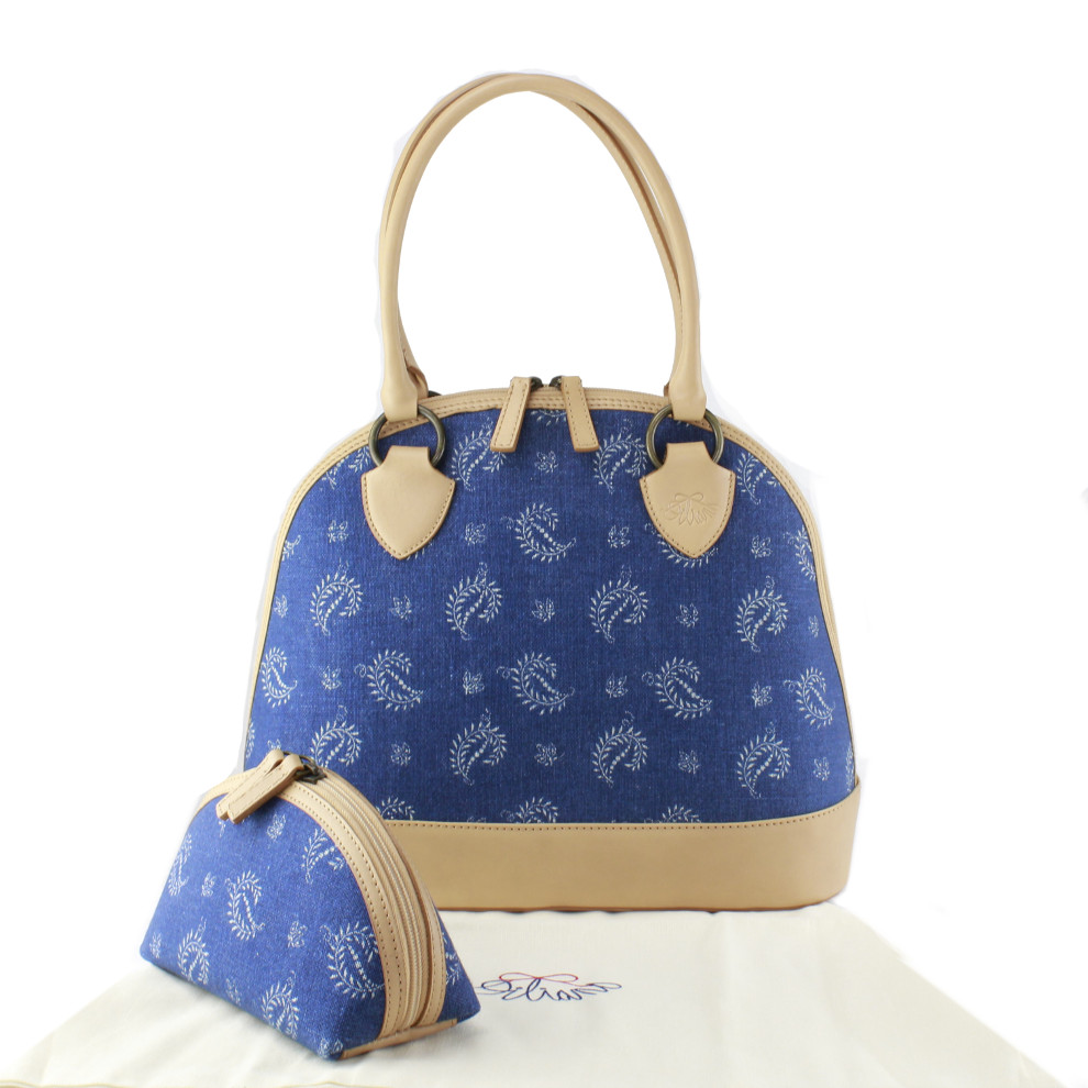 Dilians Blaudruck große Schultertasche "Jitka1" M030401