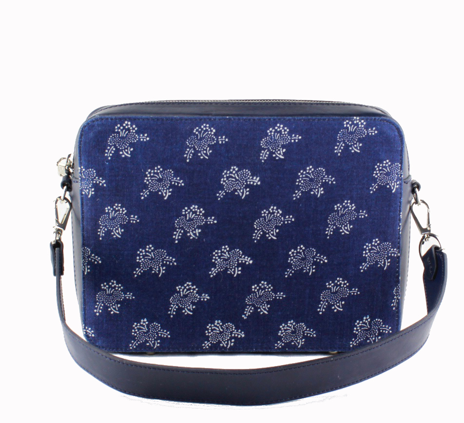 Dilians Blaudruck größere blaue Schultertasche "Lilibet" C0106