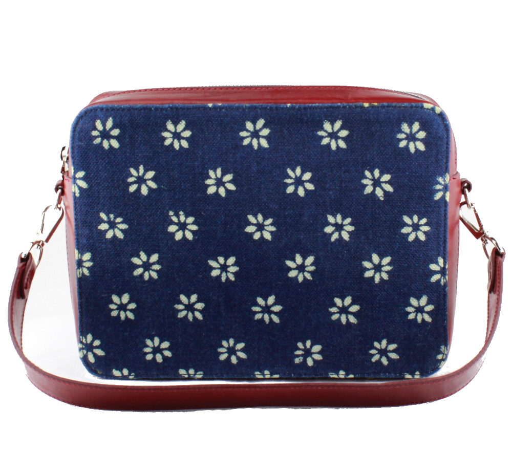 Dilians Blaudruck größere Schultertasche "Lilibet" P3505