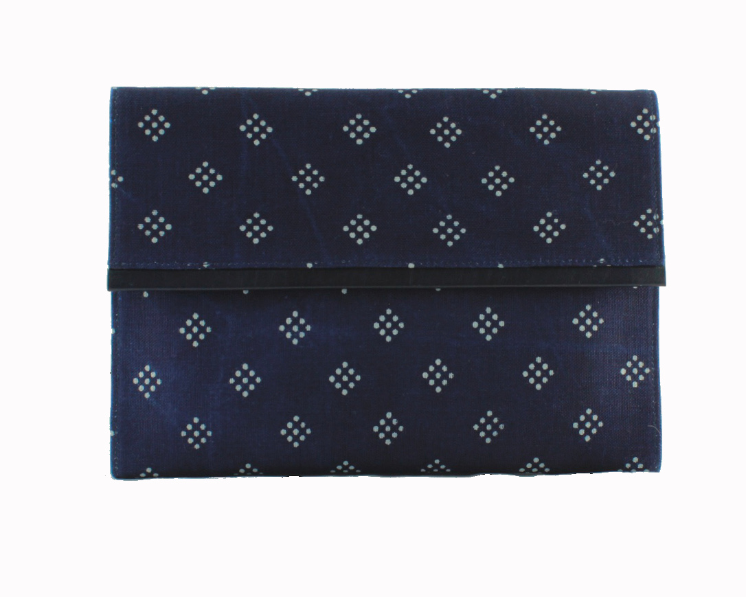 Dilians Blaudruck große Clutch Tasche "Maria" D1706
