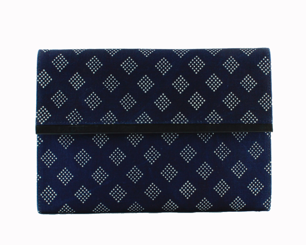 Dilians Blaudruck große Clutch Tasche "Maria" D2706