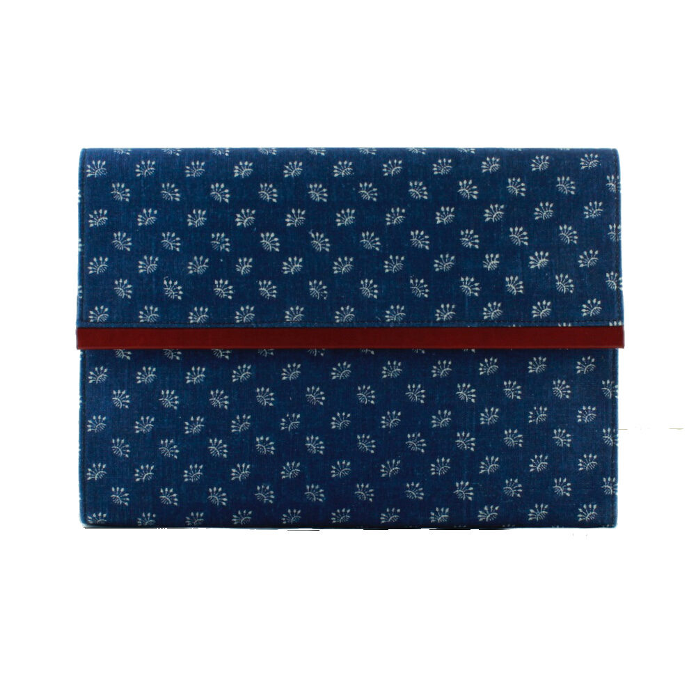 Dilians Blaudruck große Clutch Tasche "Maria" M0202