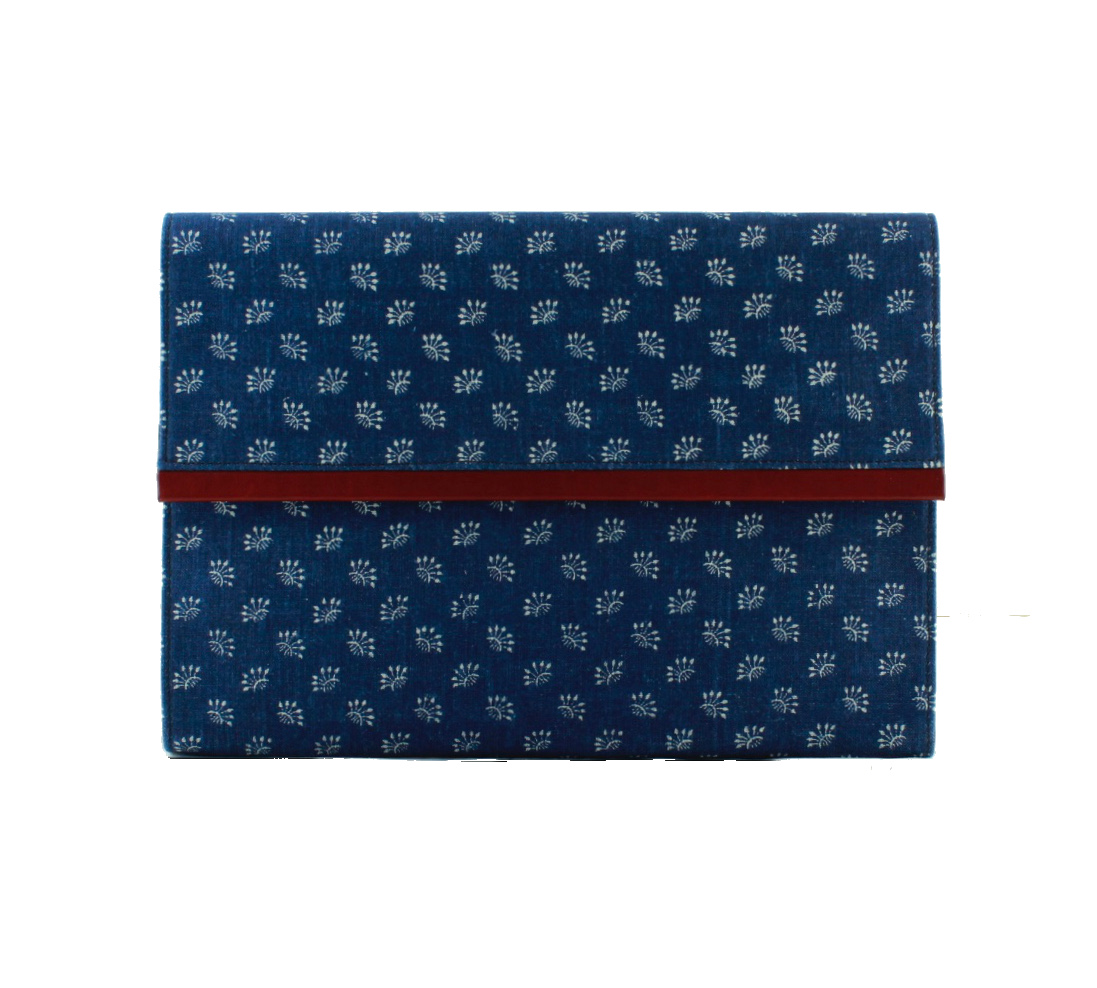 Dilians Blaudruck große Clutch Tasche "Maria" M0202