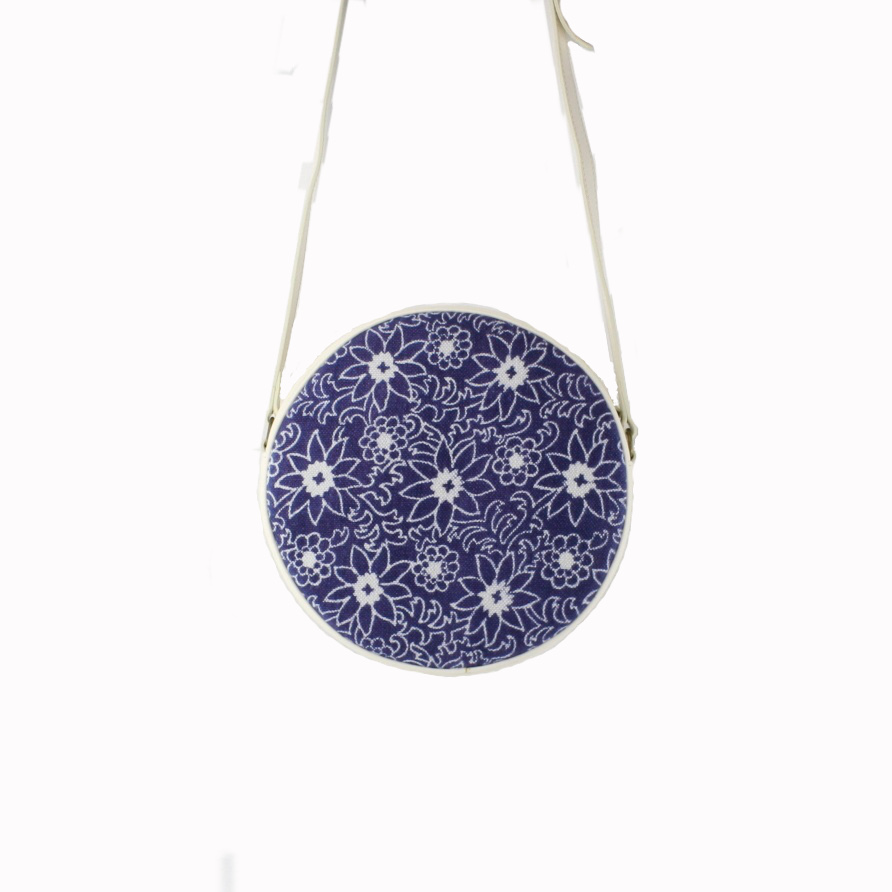 Dilians Blaudruck runde Umhängetasche "Paula" S0107
