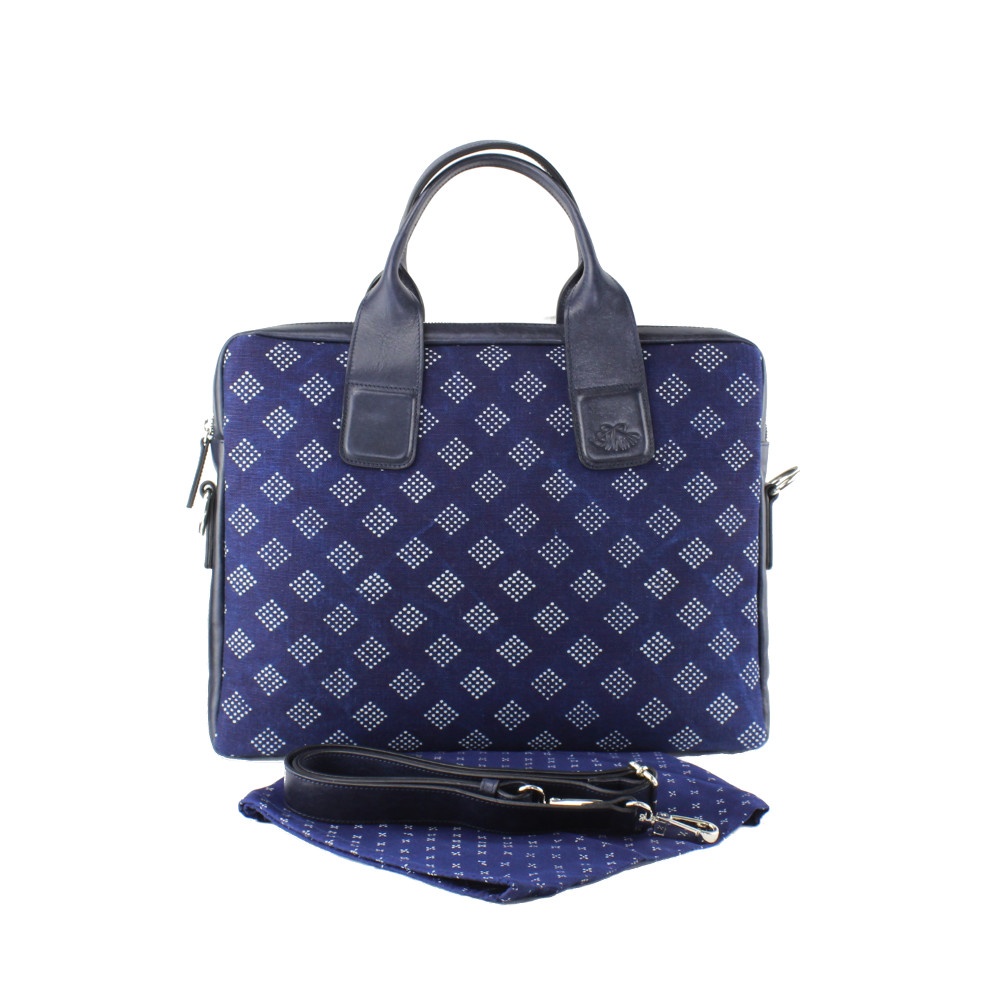 Dilians Blaudruck blaue Laptop Aktentasche "David" D270601