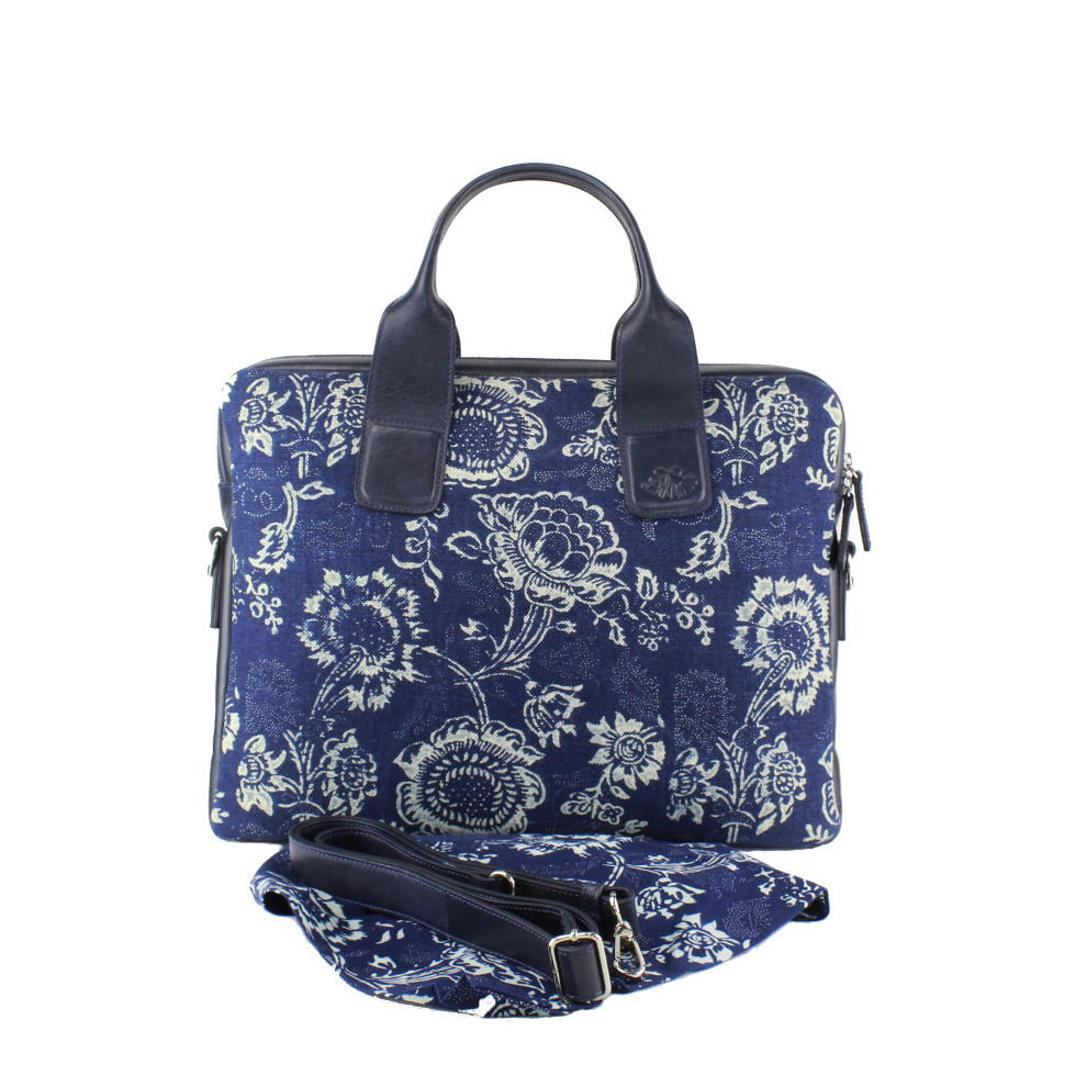 Dilians Blaudruck blaue Laptop Aktentasche "David" P380602