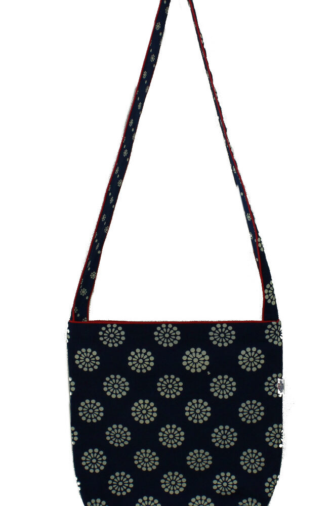 Dilians Blaudruck Doubleface-Stoff Schultertasche B4-A0304